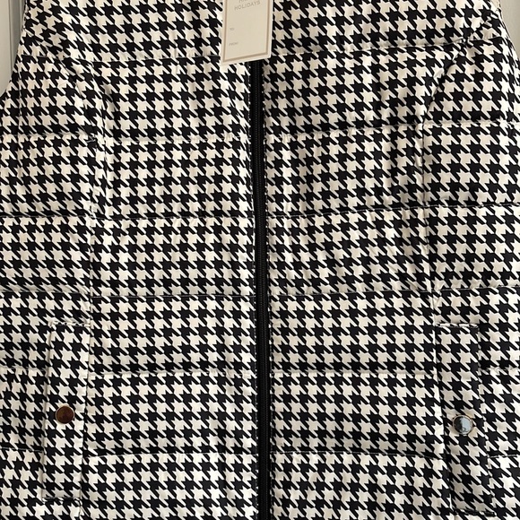 ⏳♻️🆕 New Charter Club Houndstooth Print Puffer Vest Jacket size Large - Picture 13 of 17
